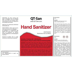 Qt-San 65% Alcohol Hand Sanitizer 1 Liter 12/Case